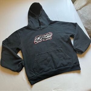 MADE BLANKS black embroidered patch kangaroo pocket‎ long sleeve hoodie sweater